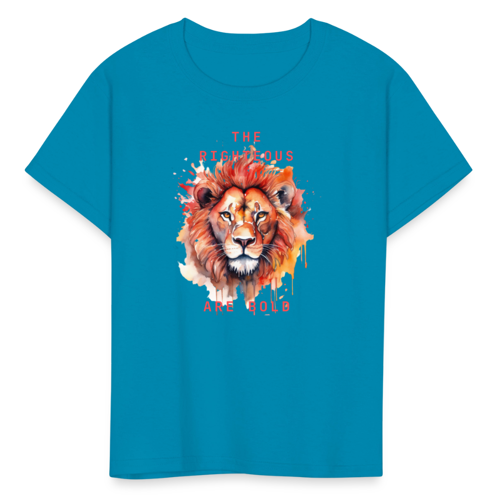 Bold Lion - Kids T-Shirt - turquoise
