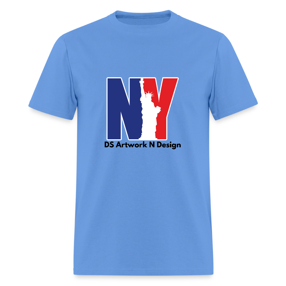 NY - Blue and Red Tee - carolina blue