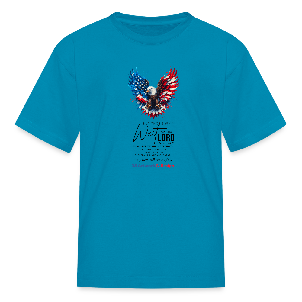 Mount on Eagles Wings - Kids' T-Shirt - turquoise