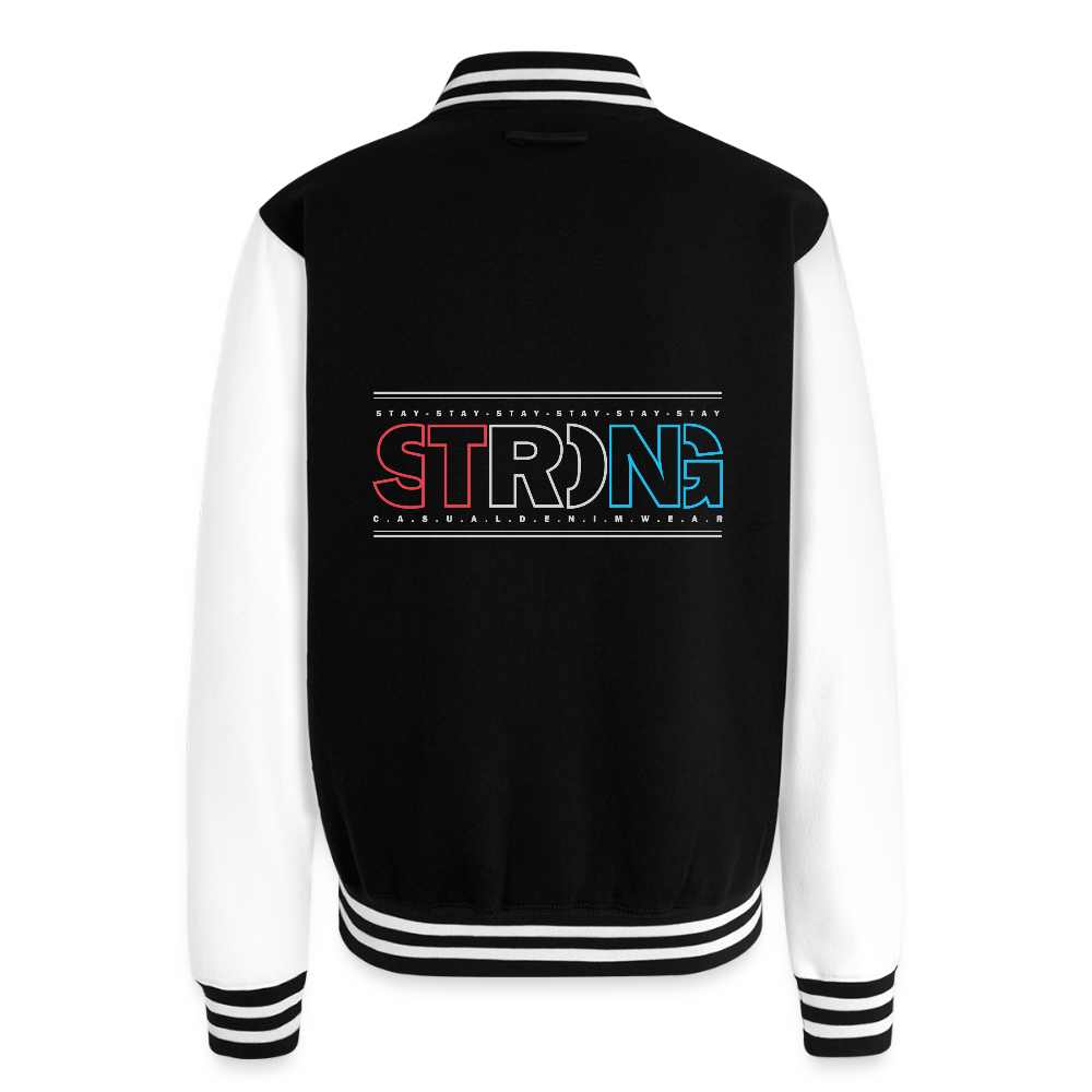 Stay Strong - Men's Letterman Jacket - black/white