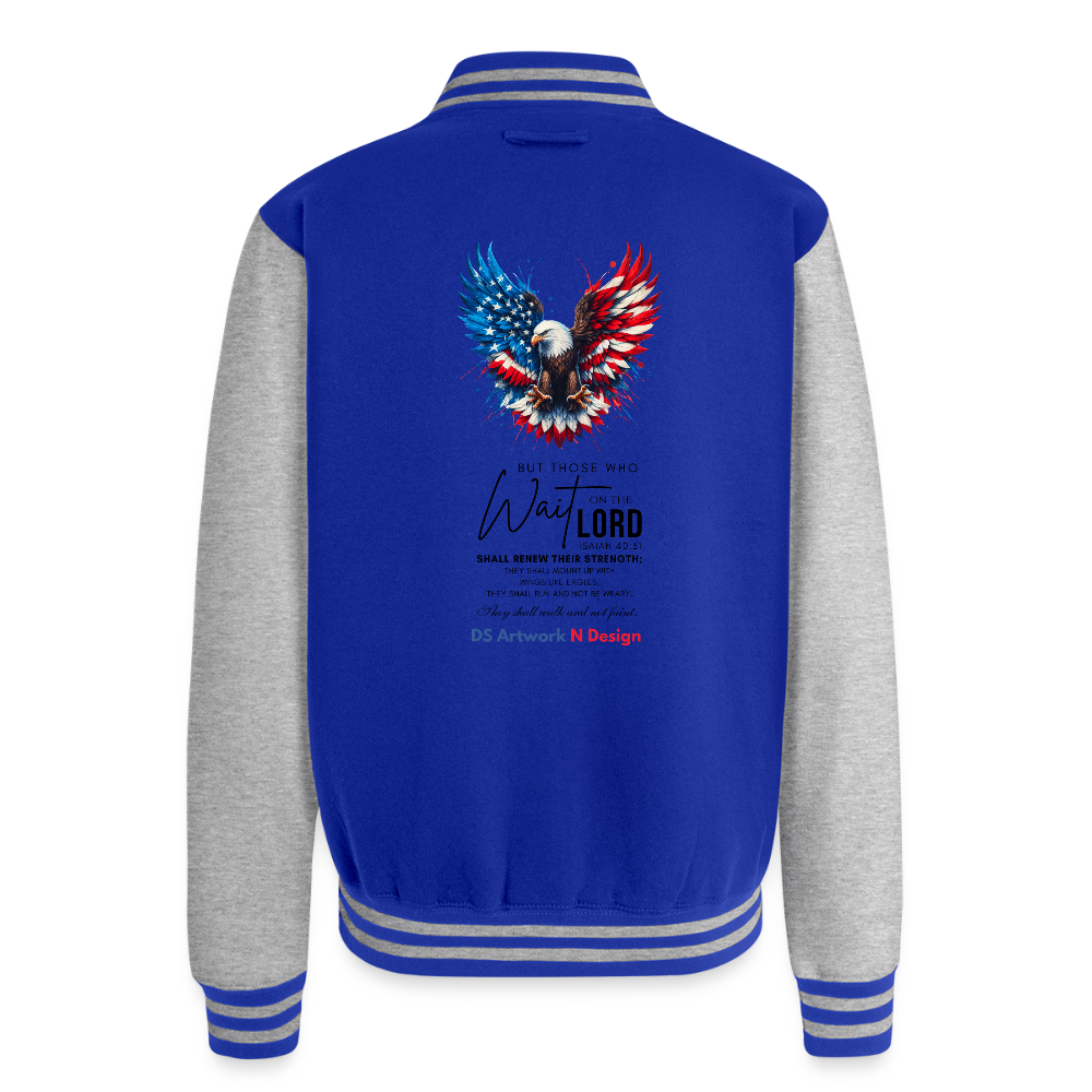 Mount on eagles wings - Letterman Jacket - royal/heather grey