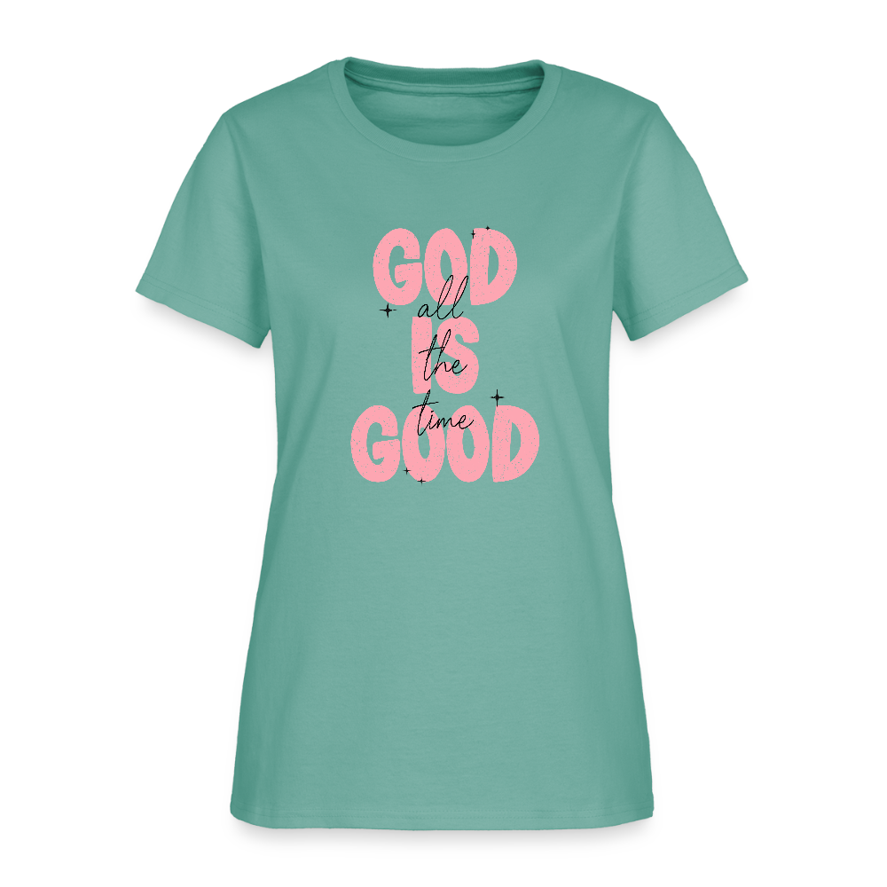 God is Good - Bold Pink -Women's Short Sleeve T-Shirt - aquatic