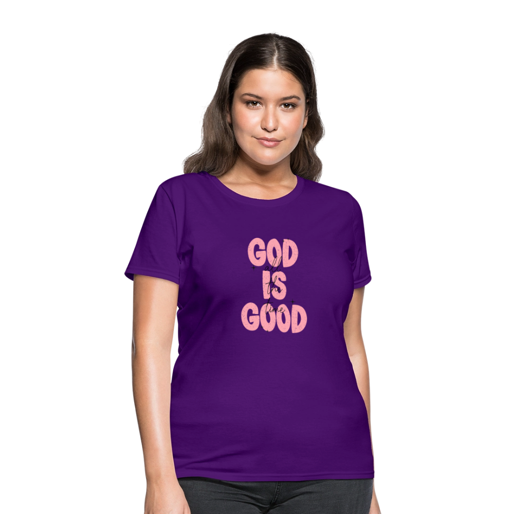 God is Good - Bold Pink -Women's Short Sleeve T-Shirt - purple