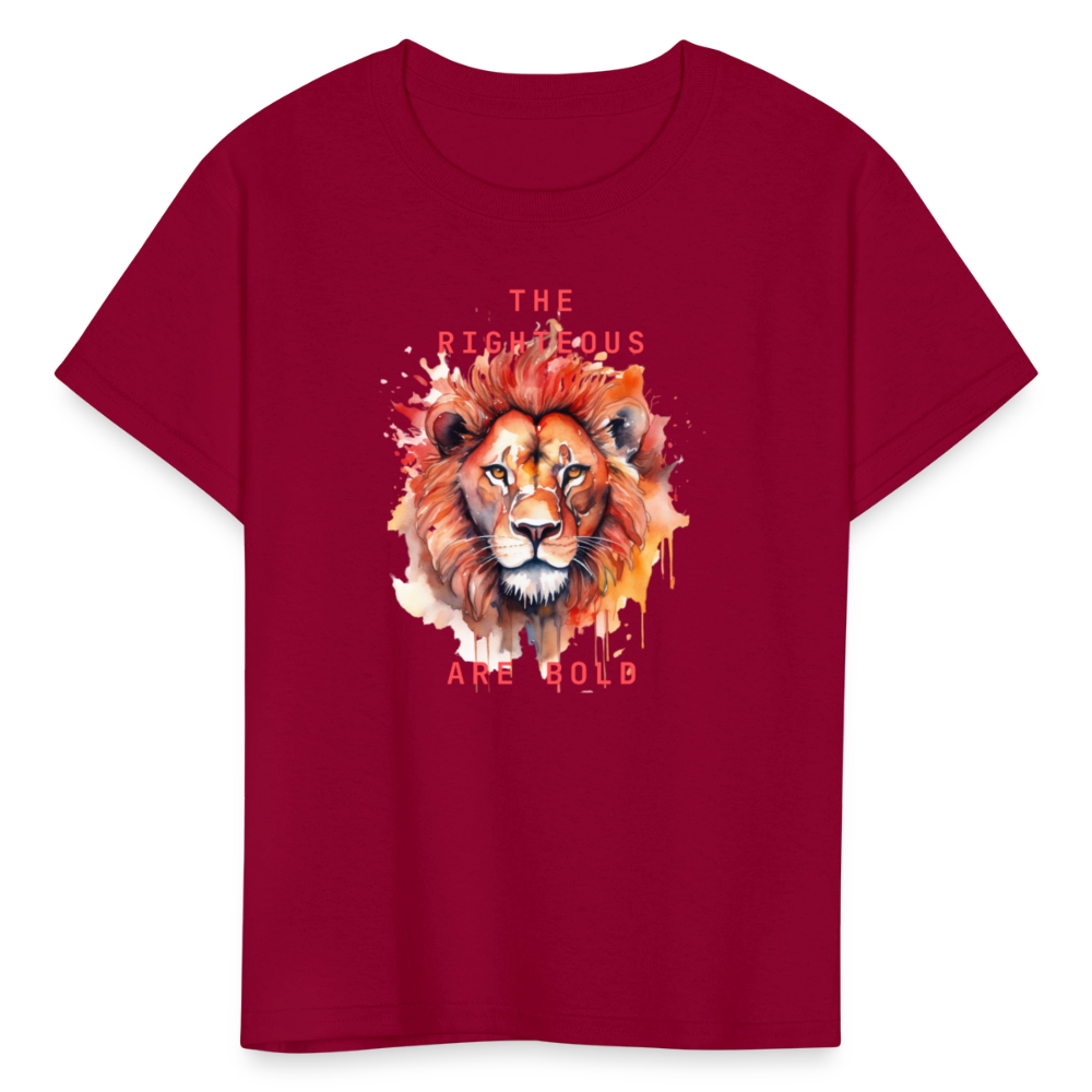 Bold Lion - Kids T-Shirt - dark red