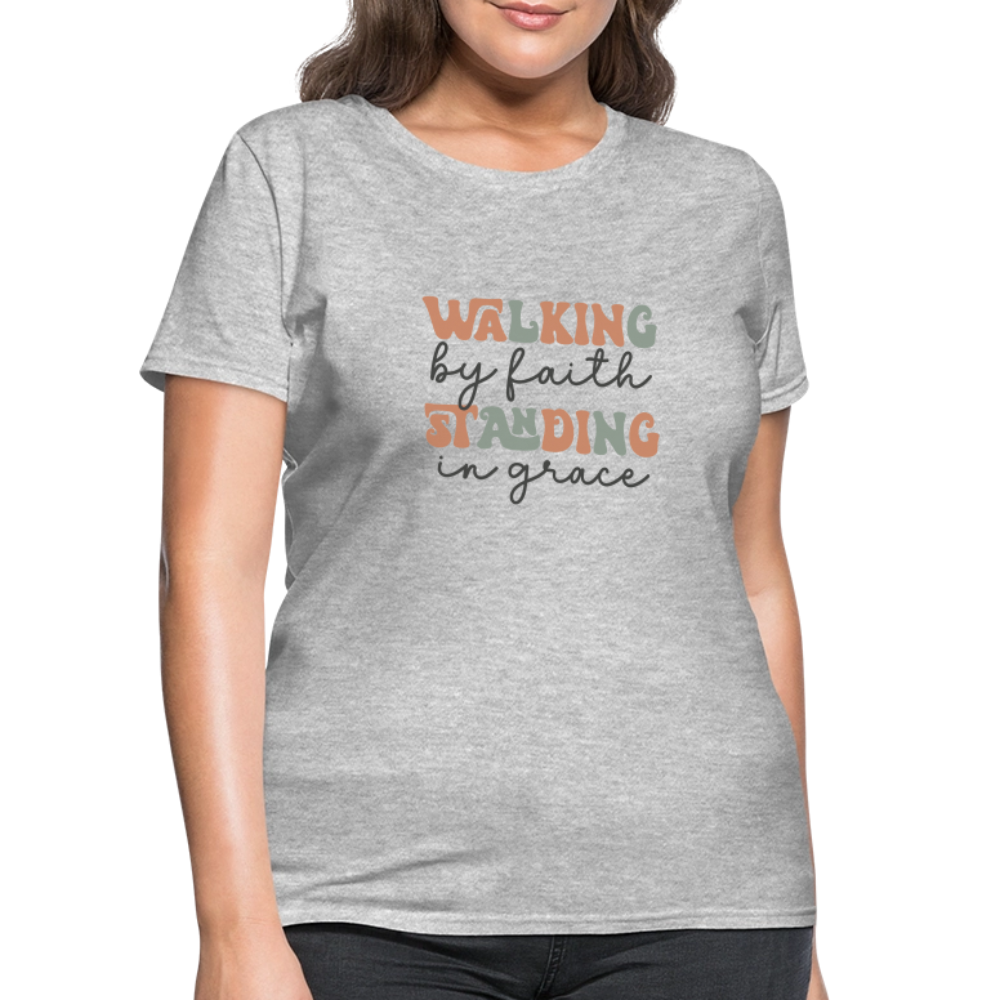 Walk by Faith - Women's T-Shirt - heather gray