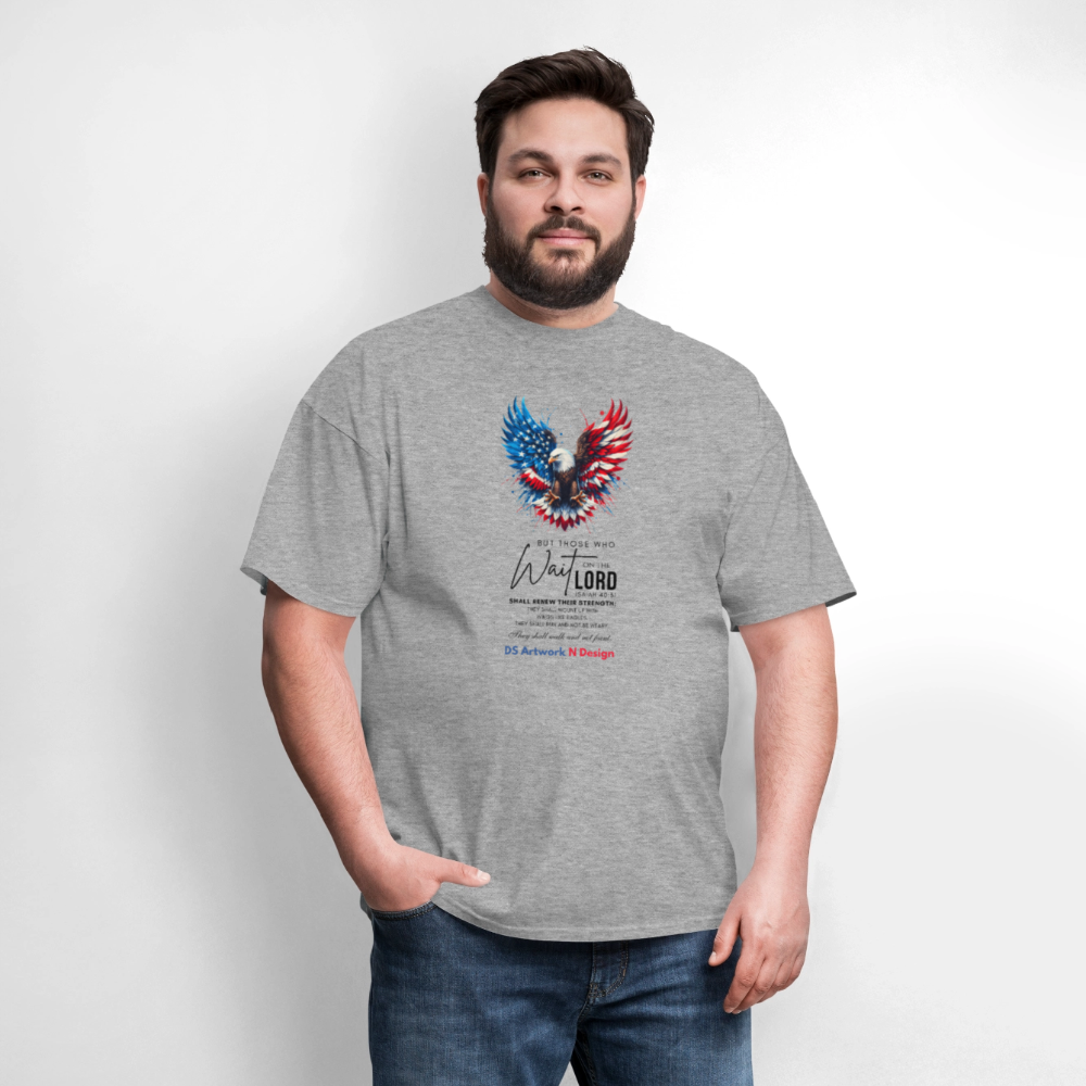 Mount on Eagles wings -Men's T-Shirt - heather gray