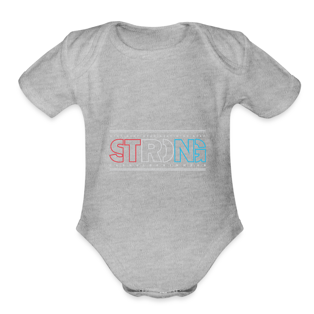 Stay Strong - Short Sleeve Baby Onesie - heather grey