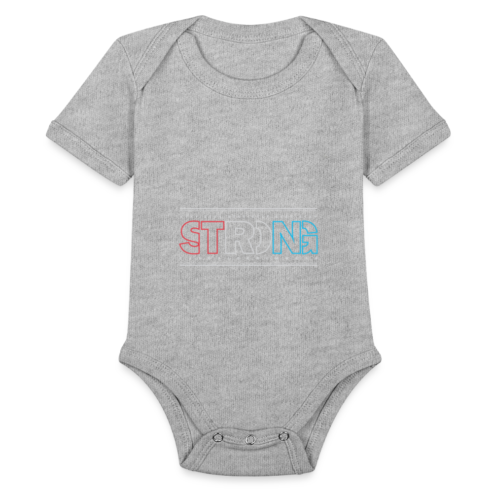 Stay Strong - Short Sleeve Baby Onesie - heather grey