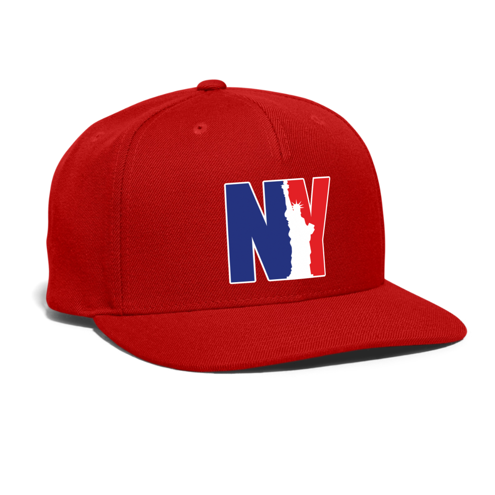 NY - Snapback Baseball Cap - red