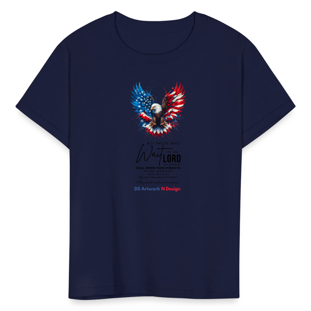 Mount on Eagles Wings - Kids' T-Shirt - navy