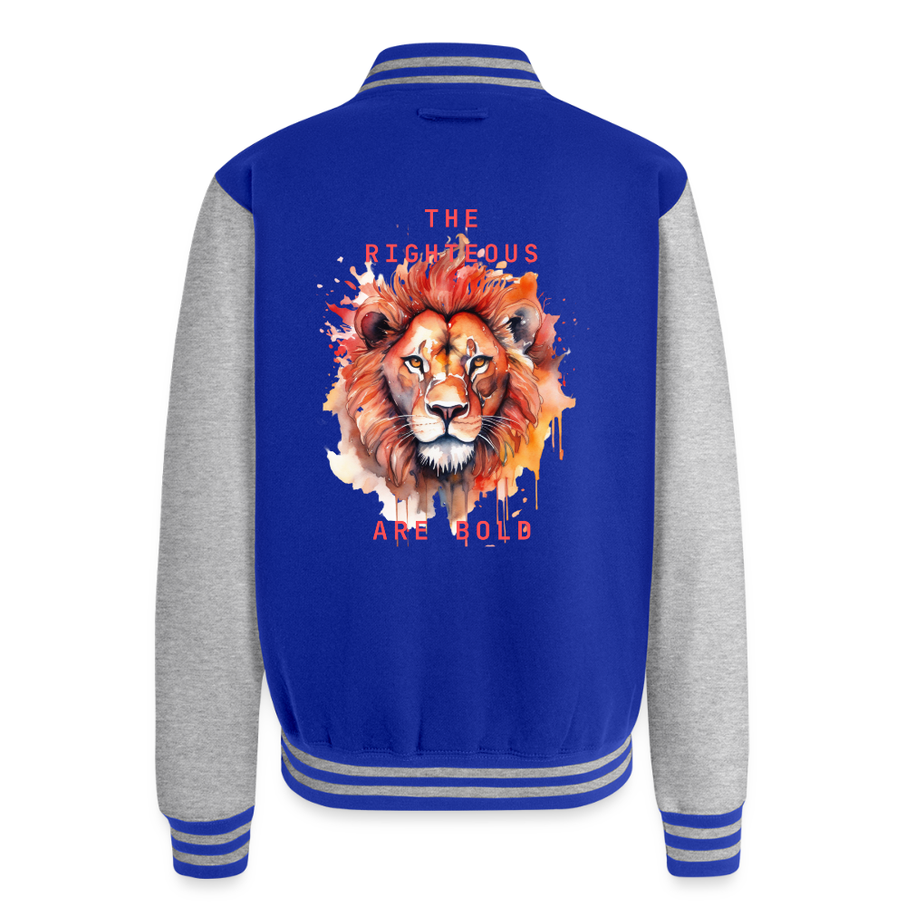 Bold Lion - Letterman Jacket - royal/heather grey