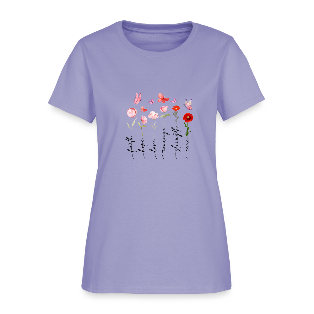 Faith, Hope, Love - Floral Women's T-Shirt - lavender
