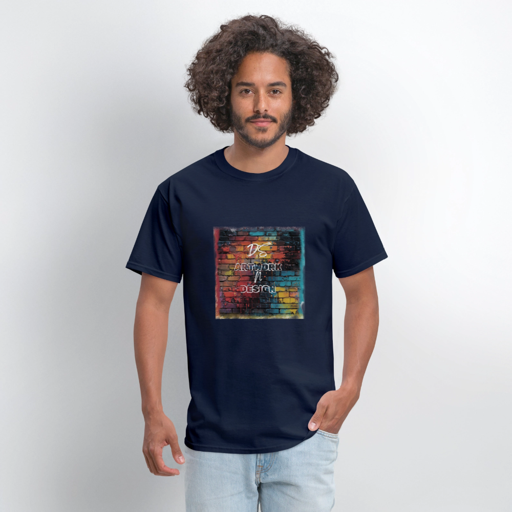 Brick Wall Artwork - Men's Tee - navy