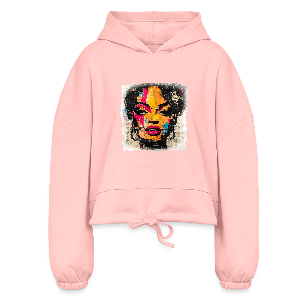 Pop Culture Woman 2 - Cropped Hoodie - light pink