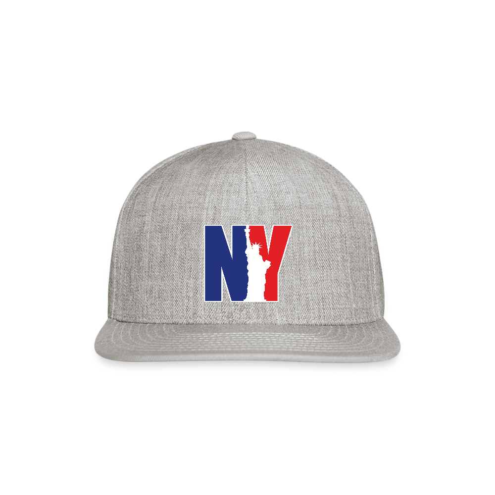 NY - Snapback Baseball Cap - heather gray