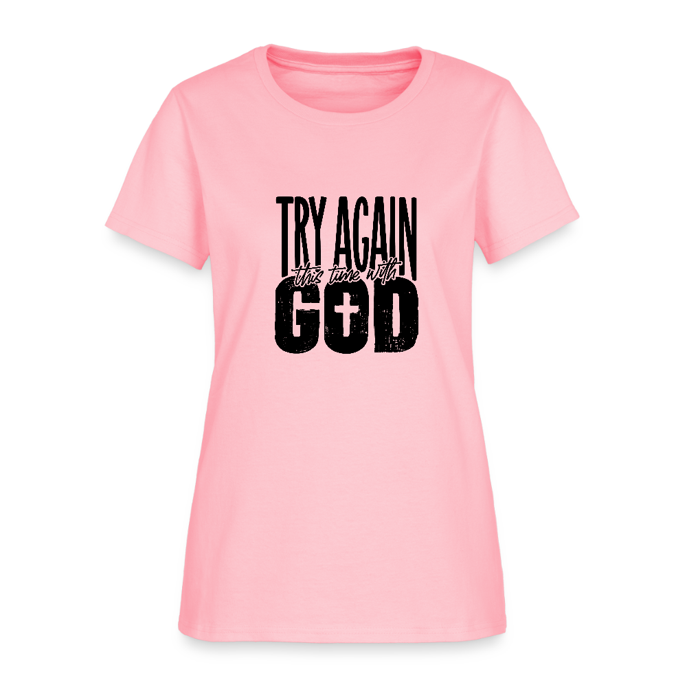 Try Again -Women's Short Sleeve T-Shirt - pink