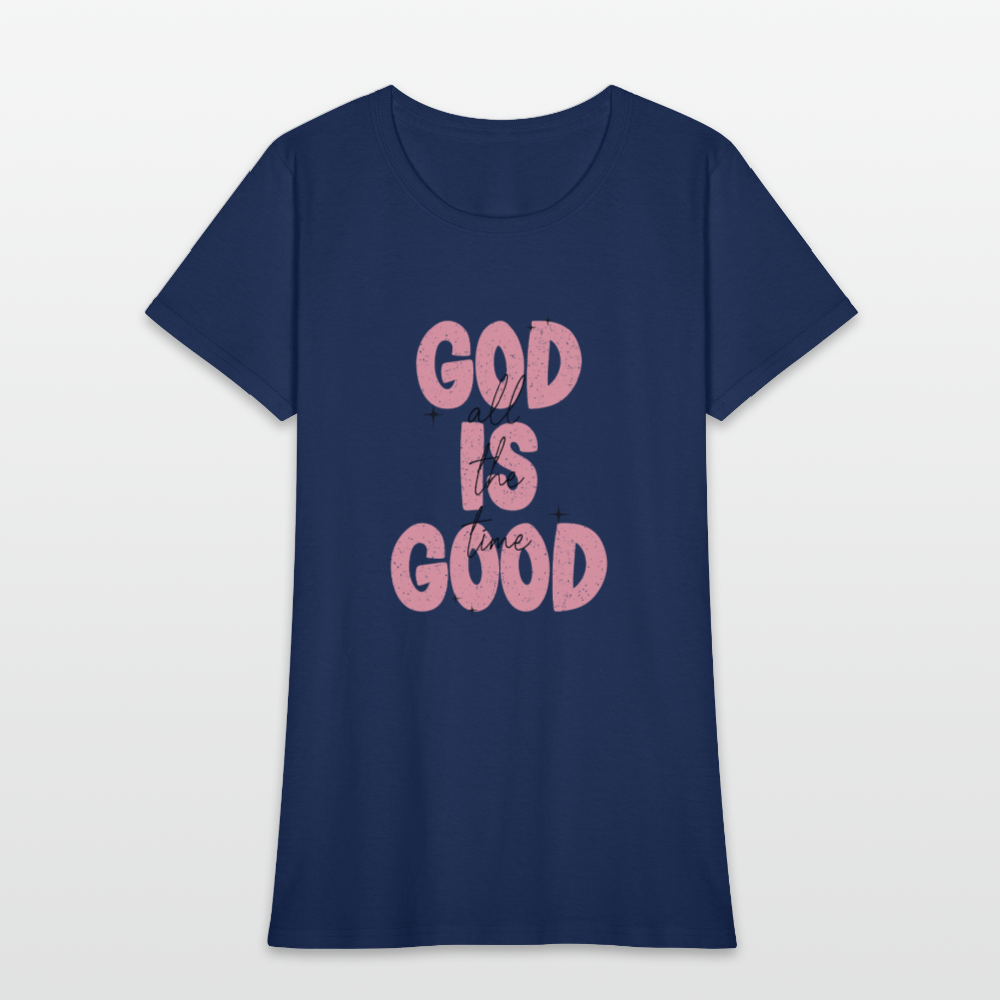 God is Good - Bold Pink -Women's Short Sleeve T-Shirt - blue dusk
