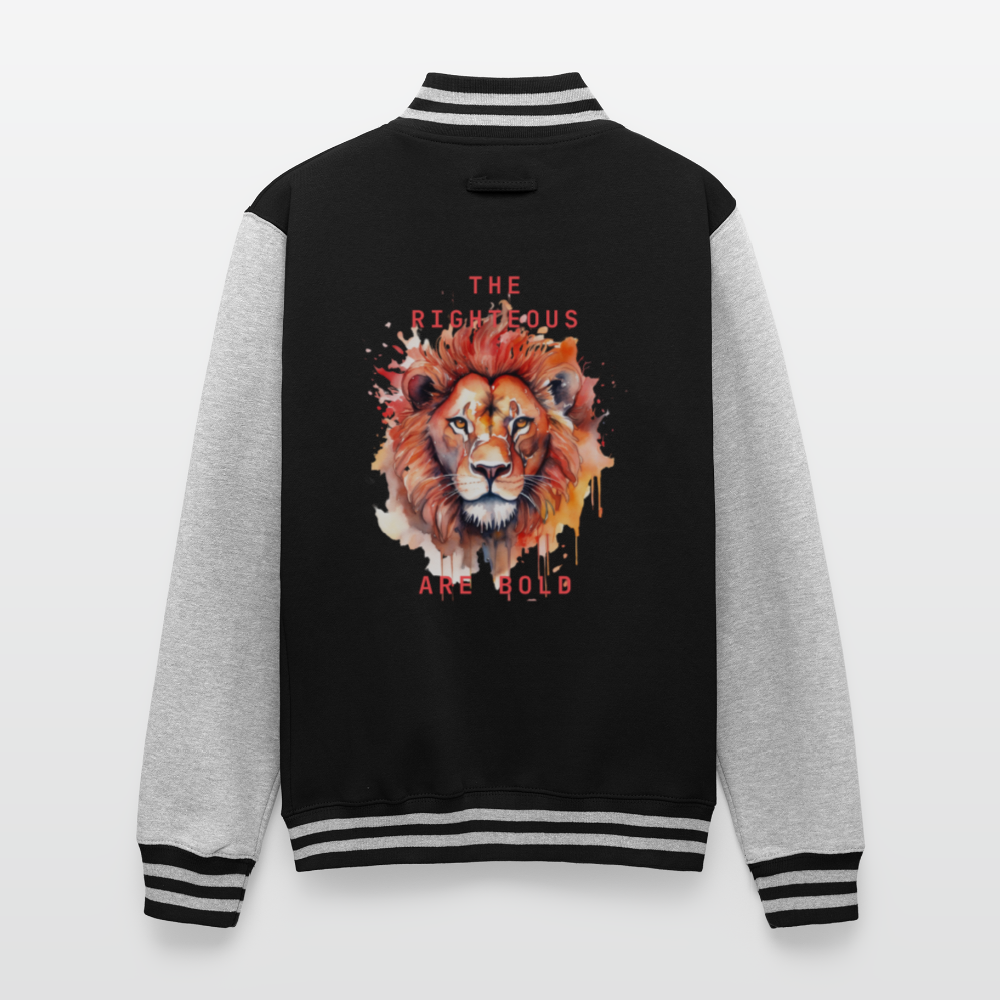 Bold Lion - Letterman Jacket - black/heather grey