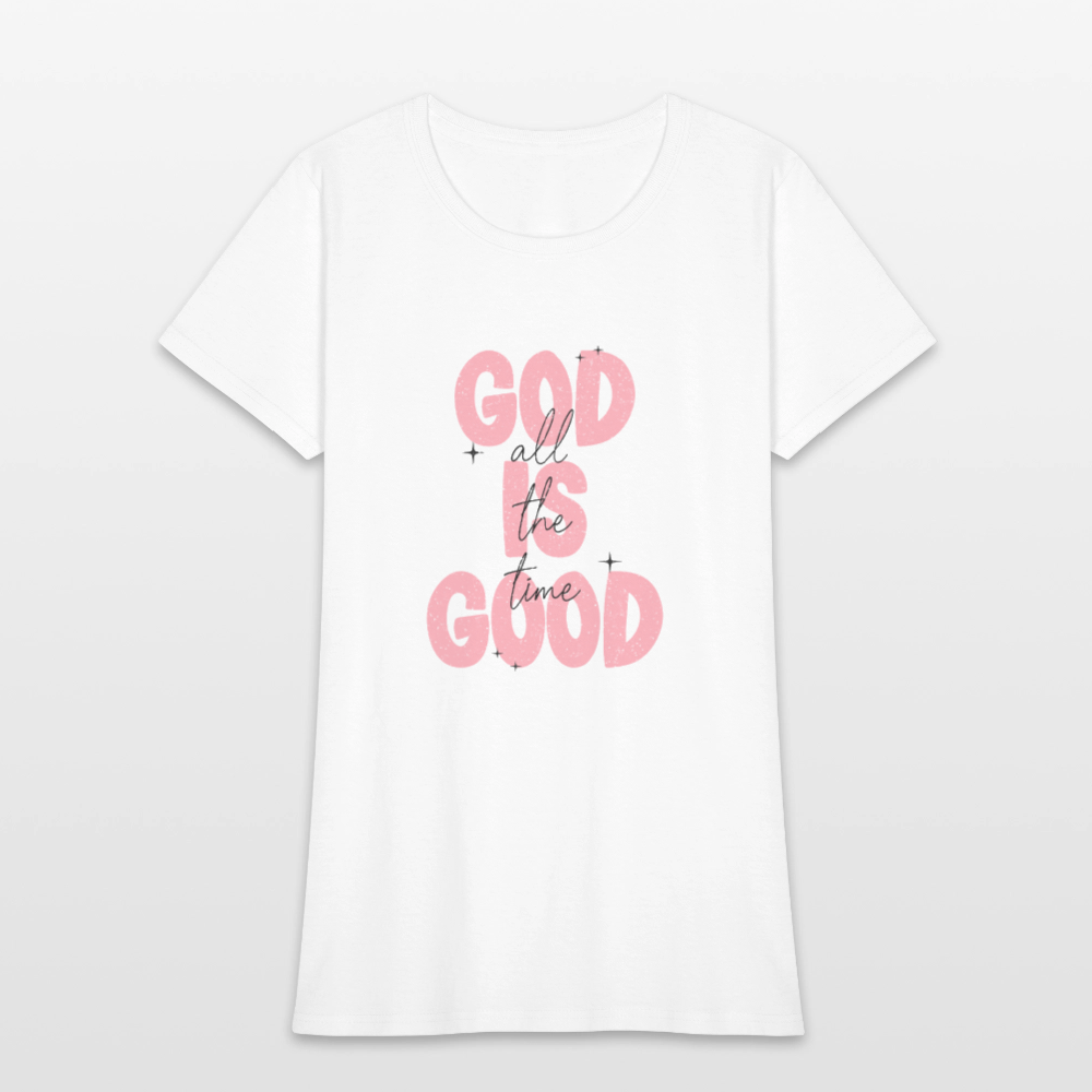 God is Good - Bold Pink -Women's Short Sleeve T-Shirt - white
