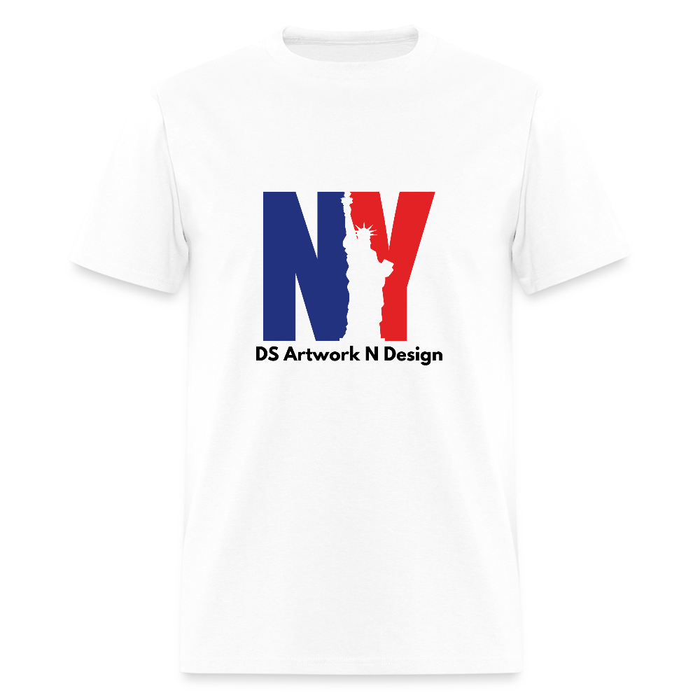 NY - Blue and Red Tee - white
