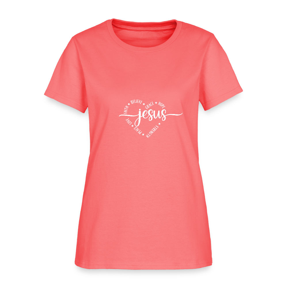 Jesus Heart - Women's T-Shirt - coral