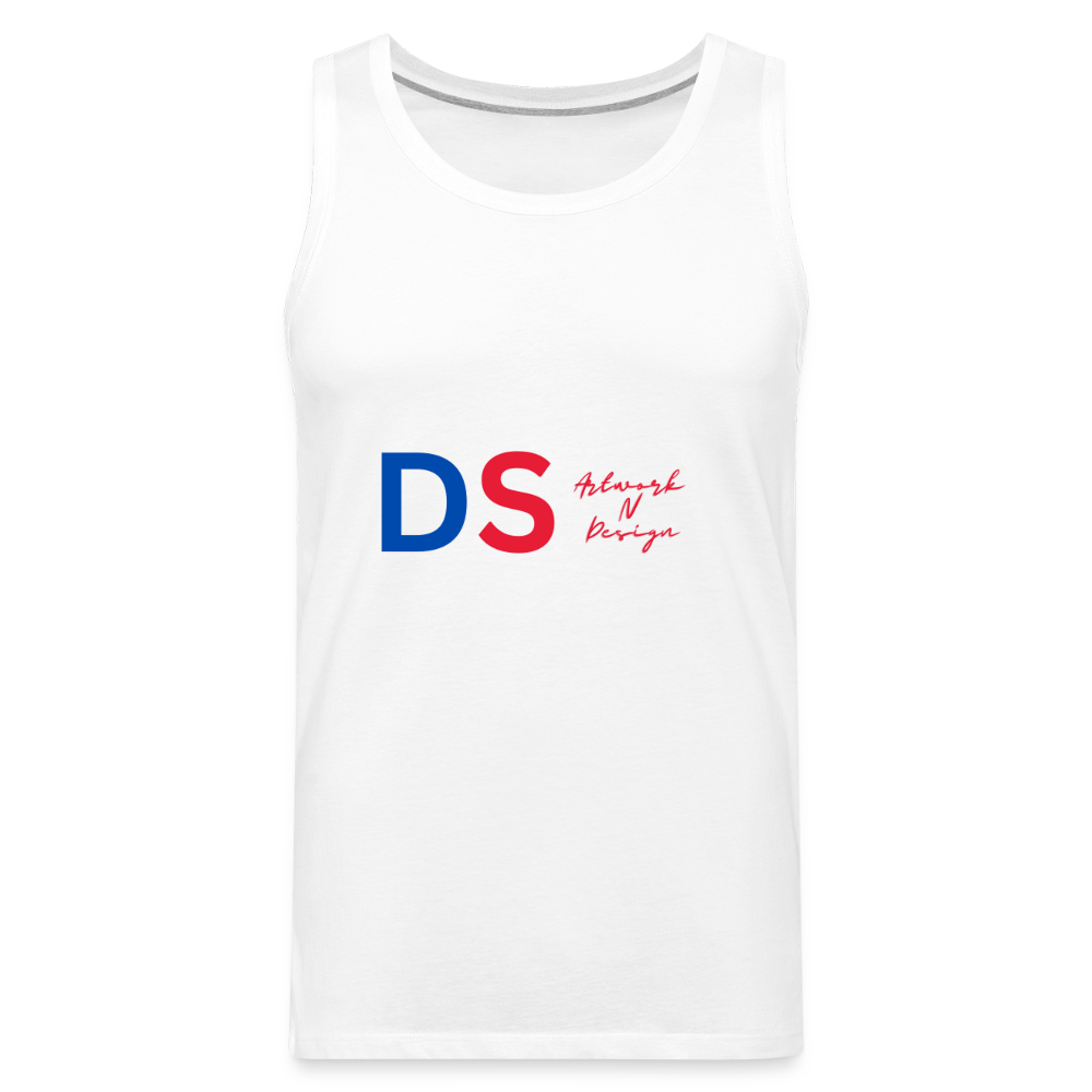 DS blue and red - Men’s Premium Tank - white