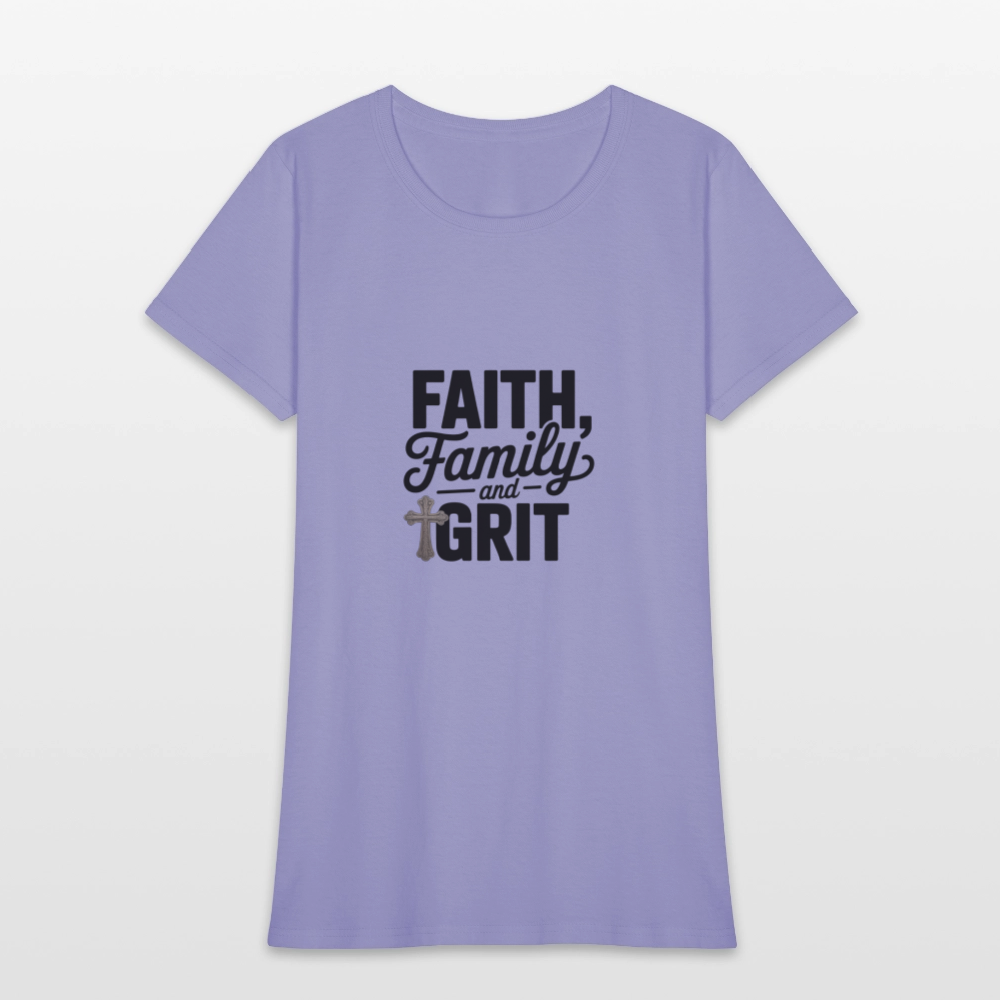 Faith and Family - Women's T-Shirt - lavender