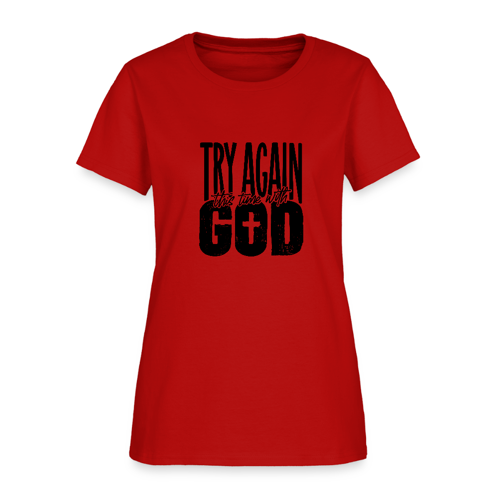 Try Again -Women's Short Sleeve T-Shirt - red