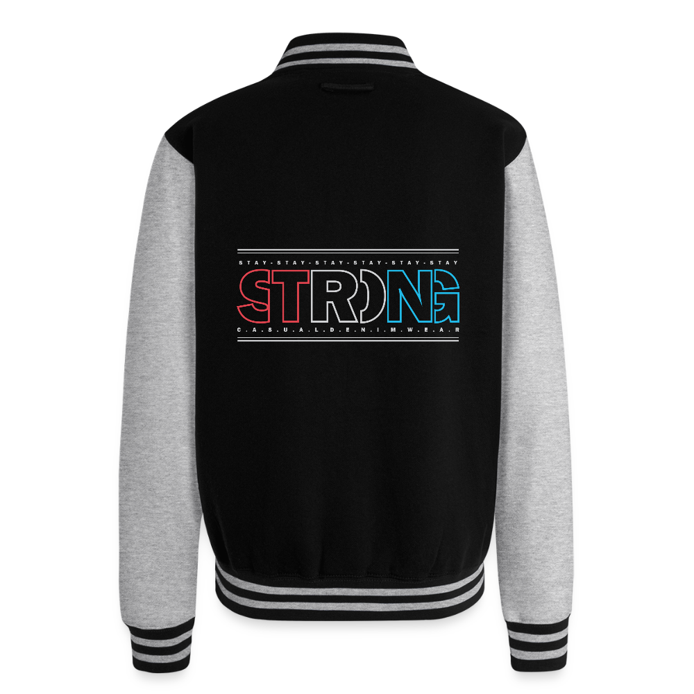 Stay Strong - Men's Letterman Jacket - black/heather grey