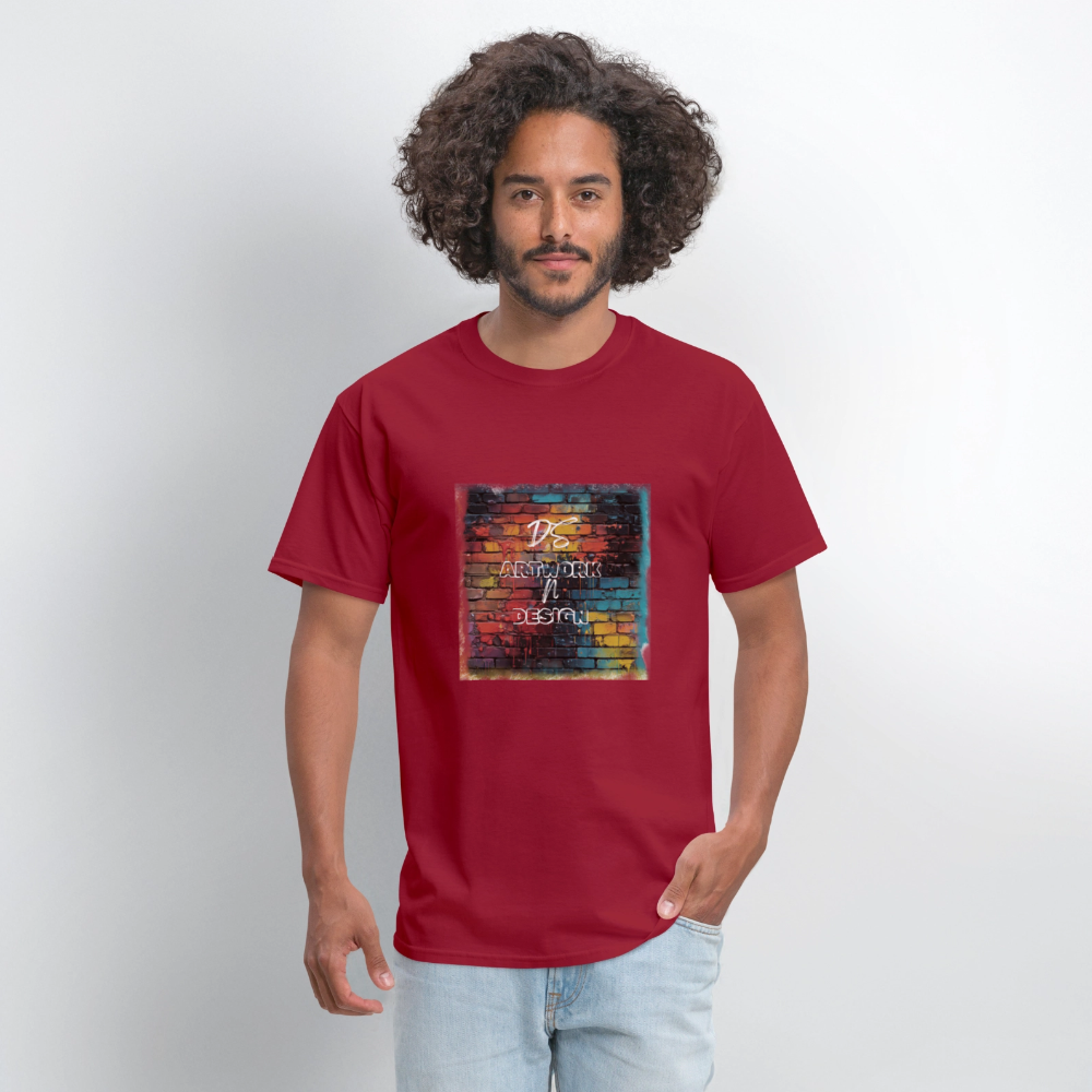 Brick Wall Artwork - Men's Tee - dark red