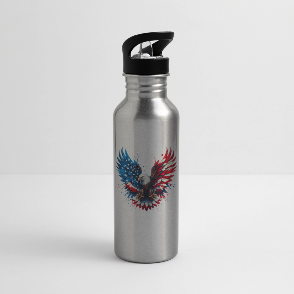 Patriot Eagle - Water Bottle - silver