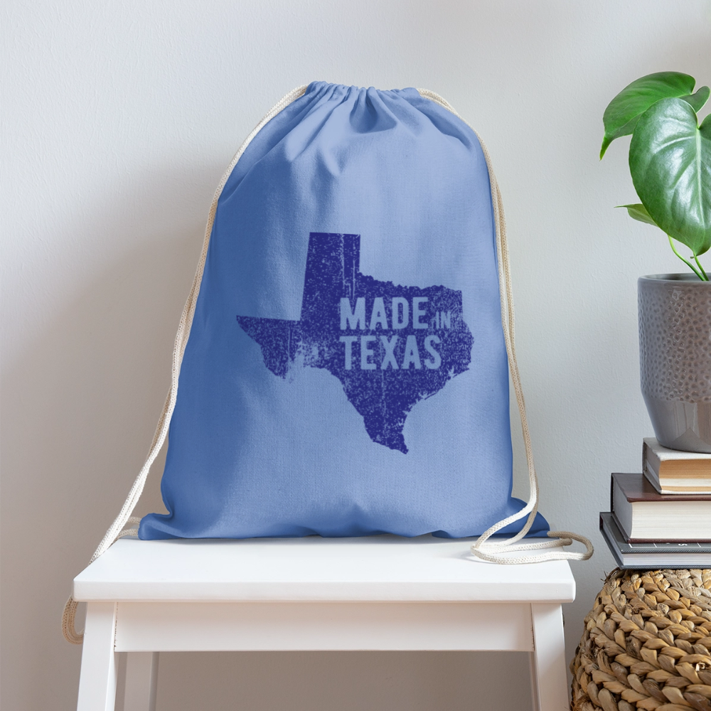 Made in Texas - Cotton Drawstring Bag - carolina blue