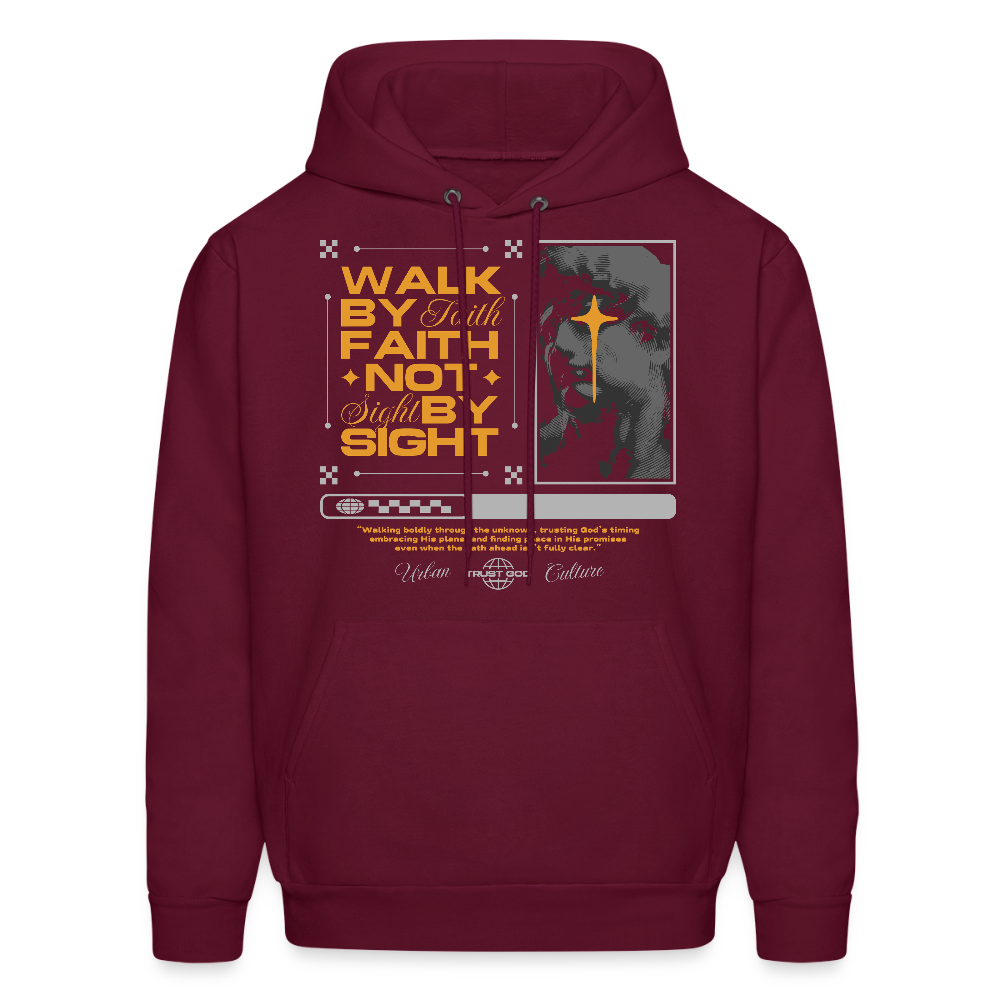 Walk By Faith - Men's Hoodie - burgundy