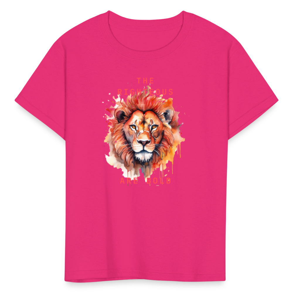 Bold Lion - Kids T-Shirt - fuchsia