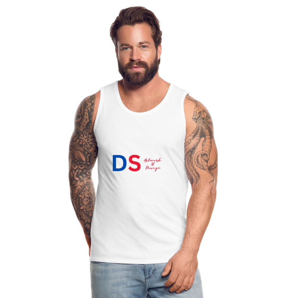 DS blue and red - Men’s Premium Tank - white