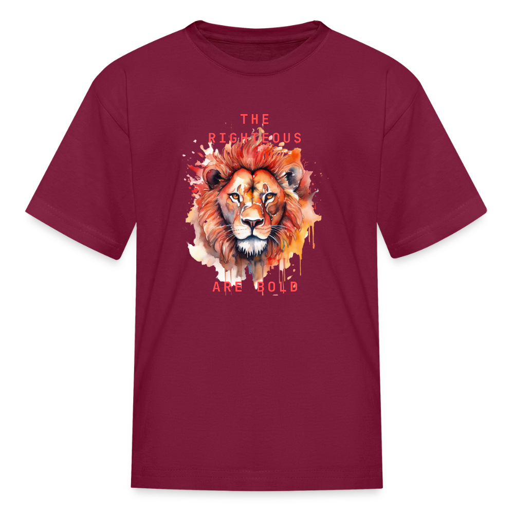 Bold Lion - Kids T-Shirt - burgundy