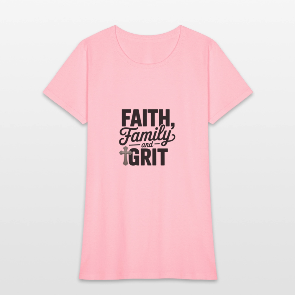 Faith and Family - Women's T-Shirt - pink