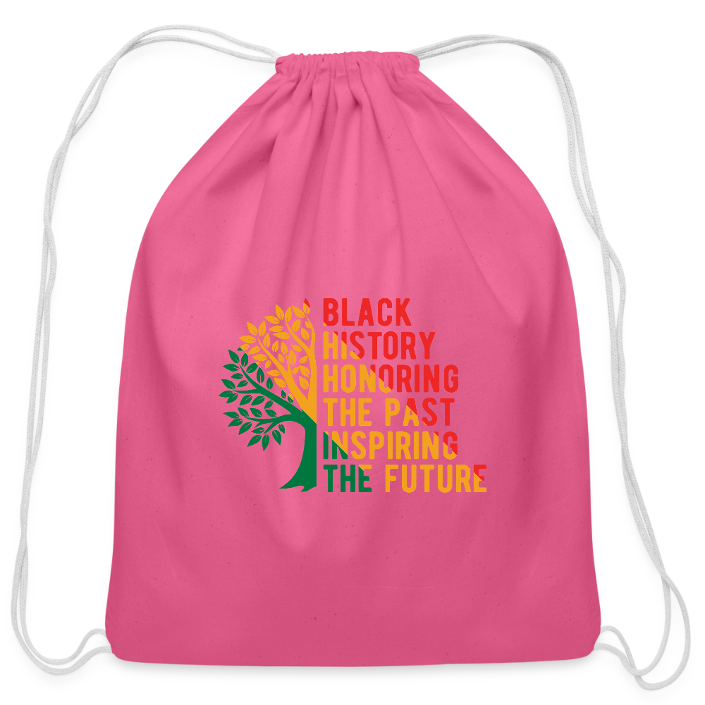 Black History - Cotton Drawstring Bag - pink