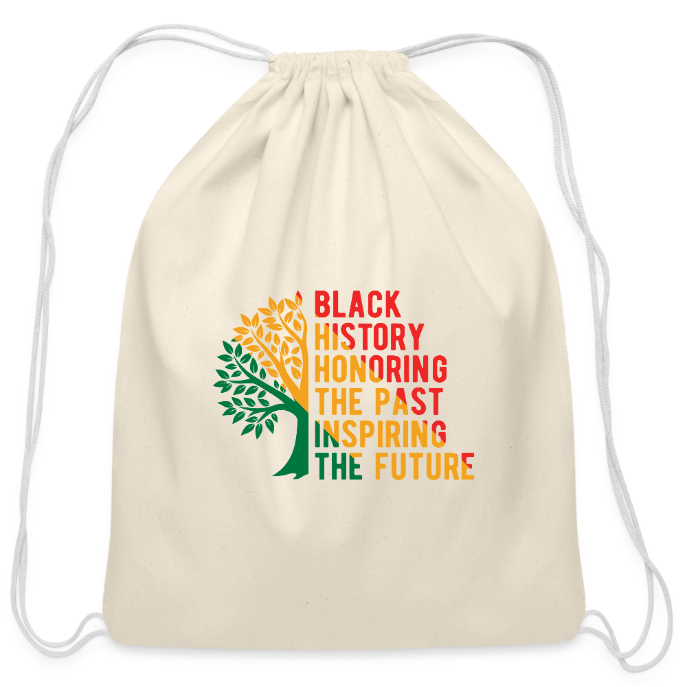 Black History - Cotton Drawstring Bag - natural