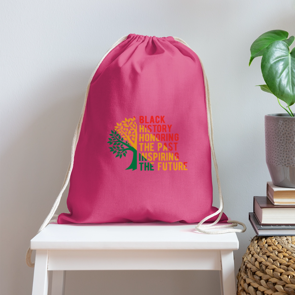 Black History - Cotton Drawstring Bag - pink