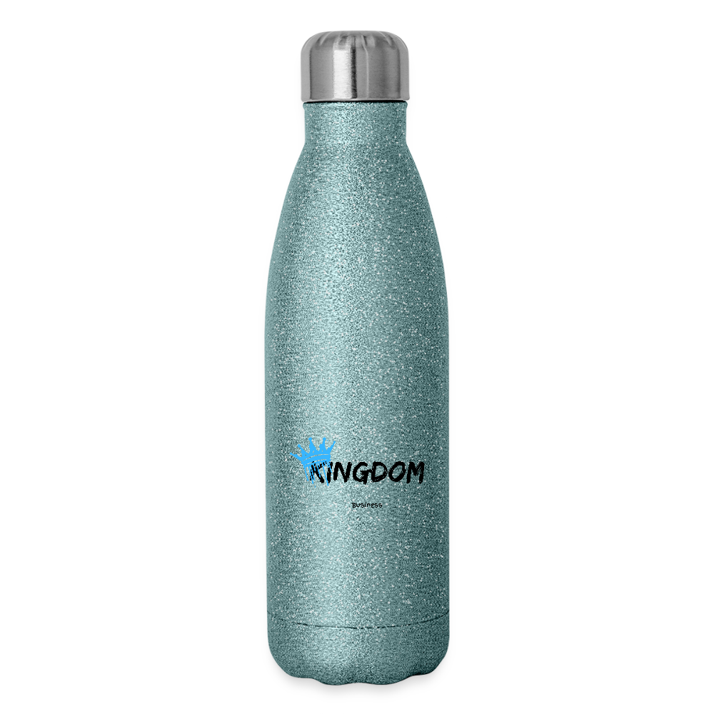 Kingdom Business - Insulated Stainless Steel Water Bottle - turquoise glitter