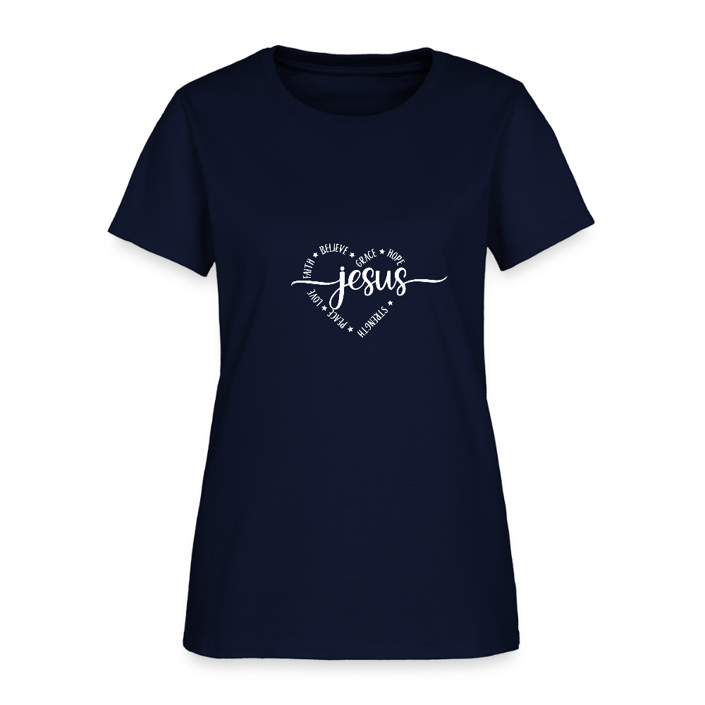 Jesus Heart - Women's T-Shirt - navy