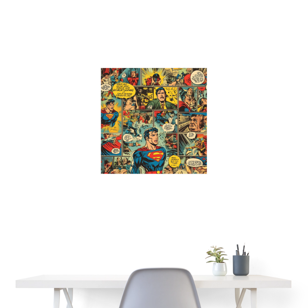 Super Man themed - Poster 24x24 - white