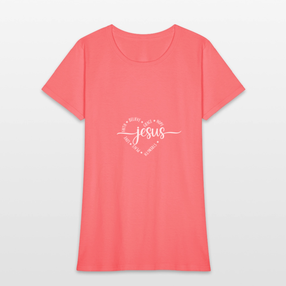Jesus Heart - Women's T-Shirt - coral
