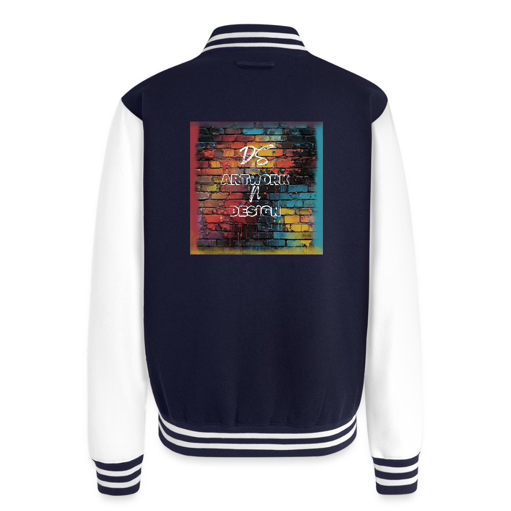 Brick Wall Art - Letterman Jacket - navy/white