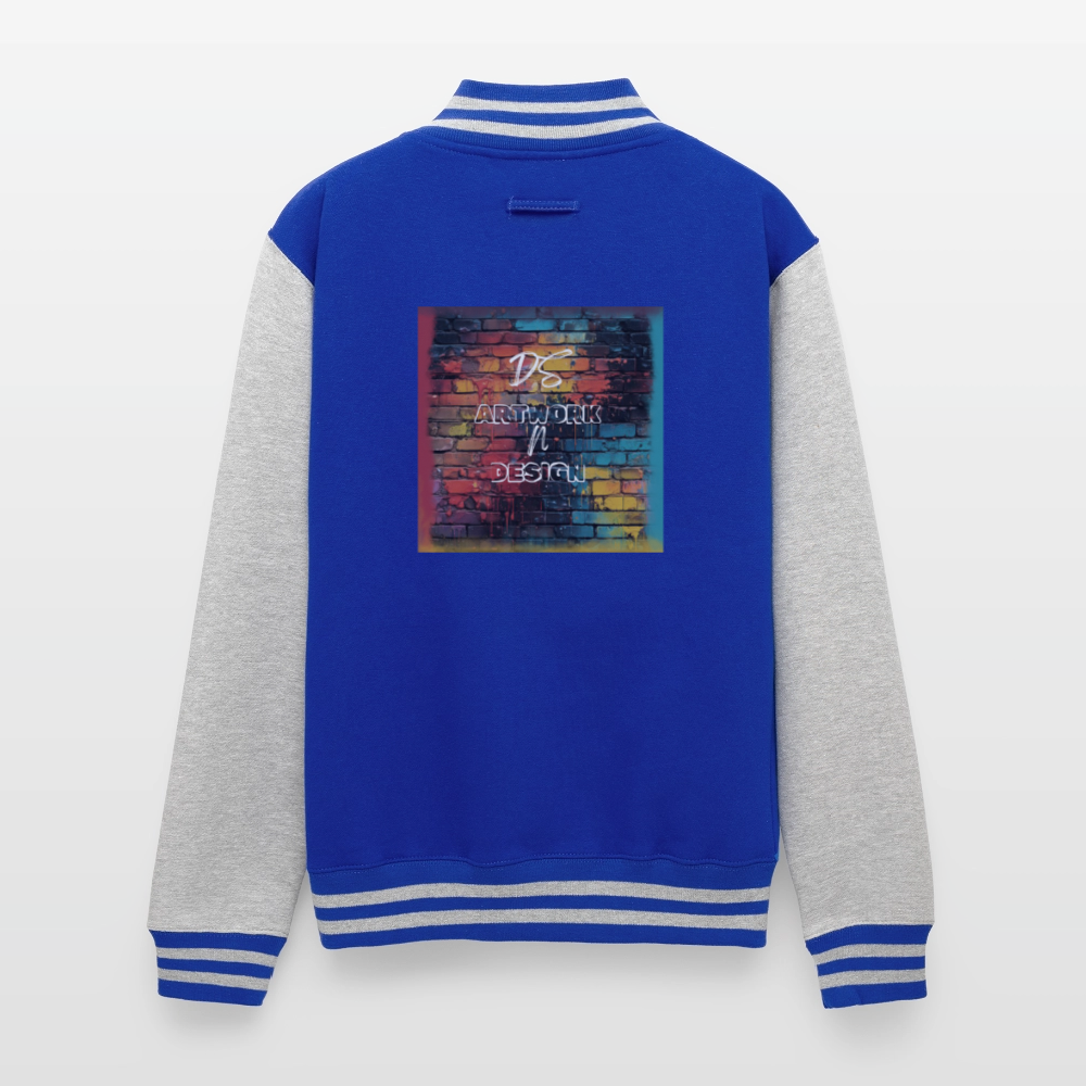 Brick Wall Art - Letterman Jacket - royal/heather grey