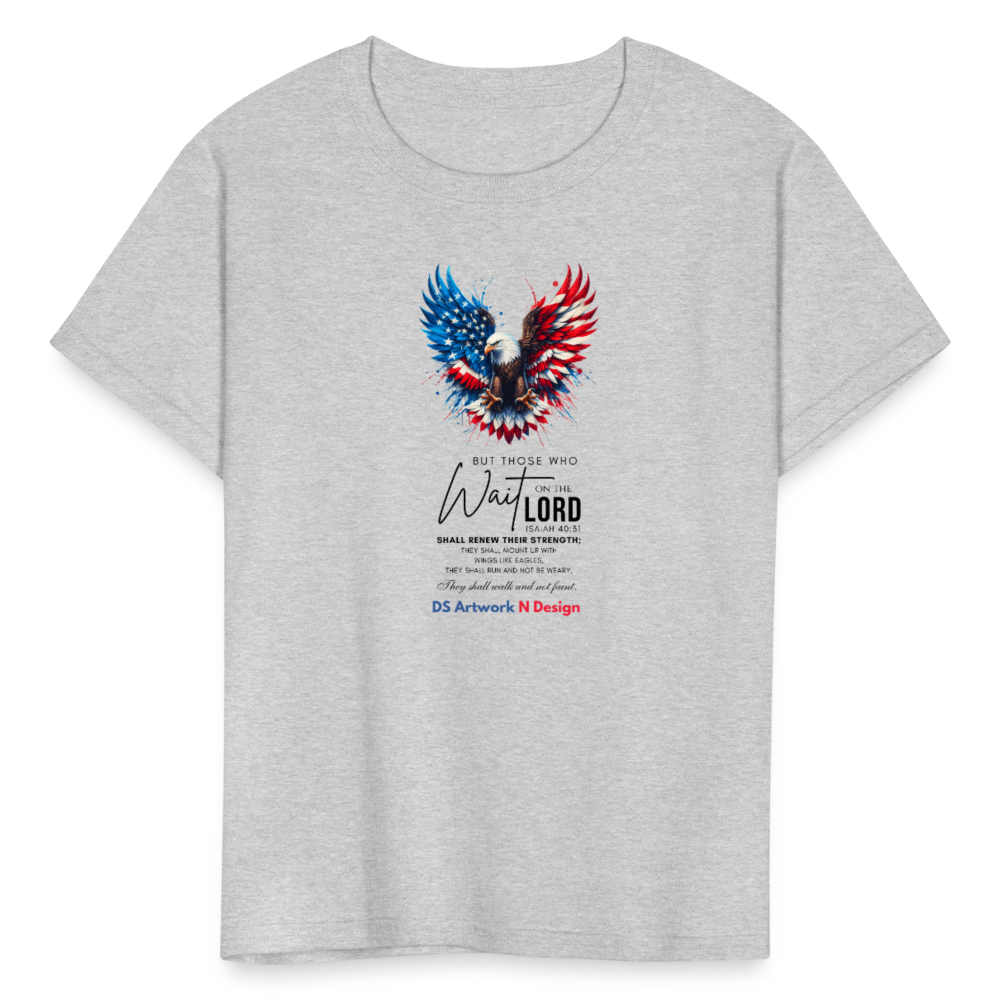 Mount on Eagles Wings - Kids' T-Shirt - heather gray
