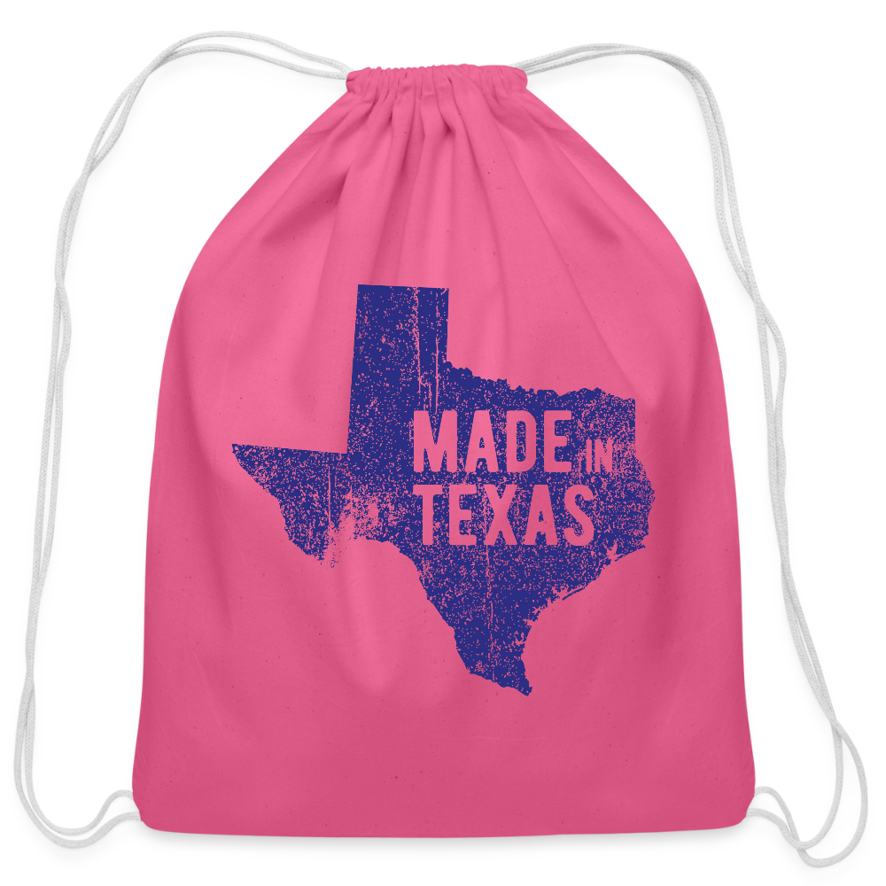 Made in Texas - Cotton Drawstring Bag - pink