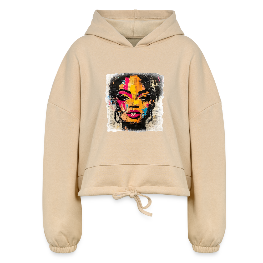 Pop Culture Woman 2 - Cropped Hoodie - nude