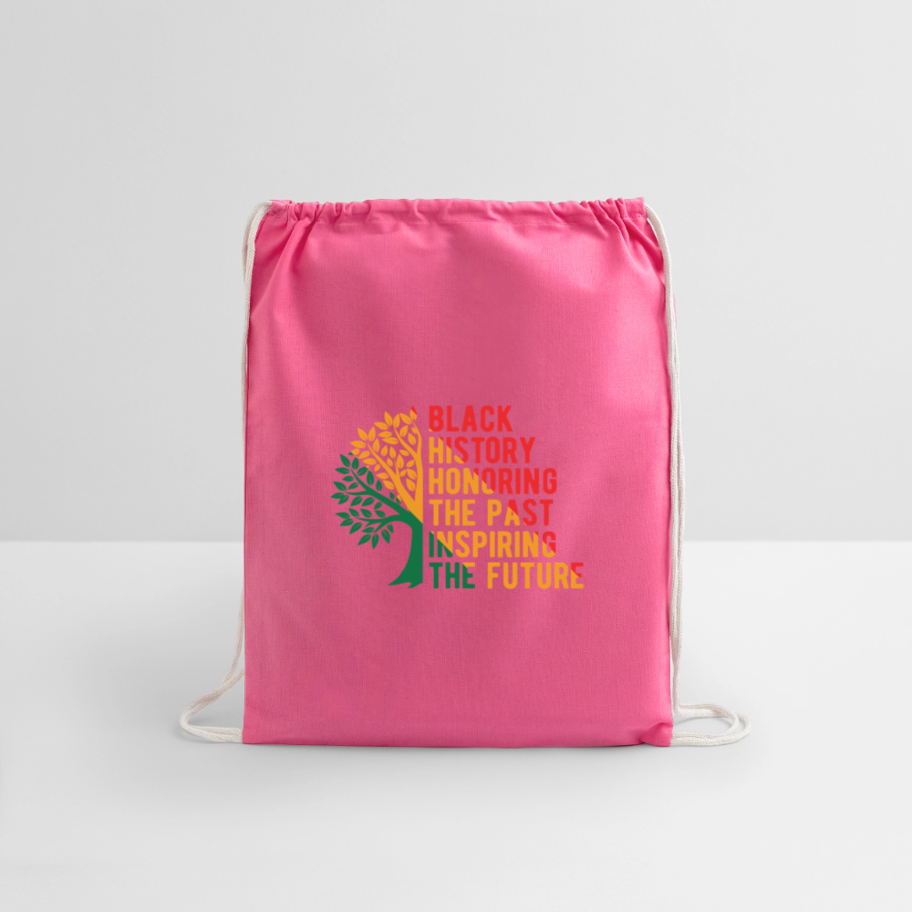Black History - Cotton Drawstring Bag - pink